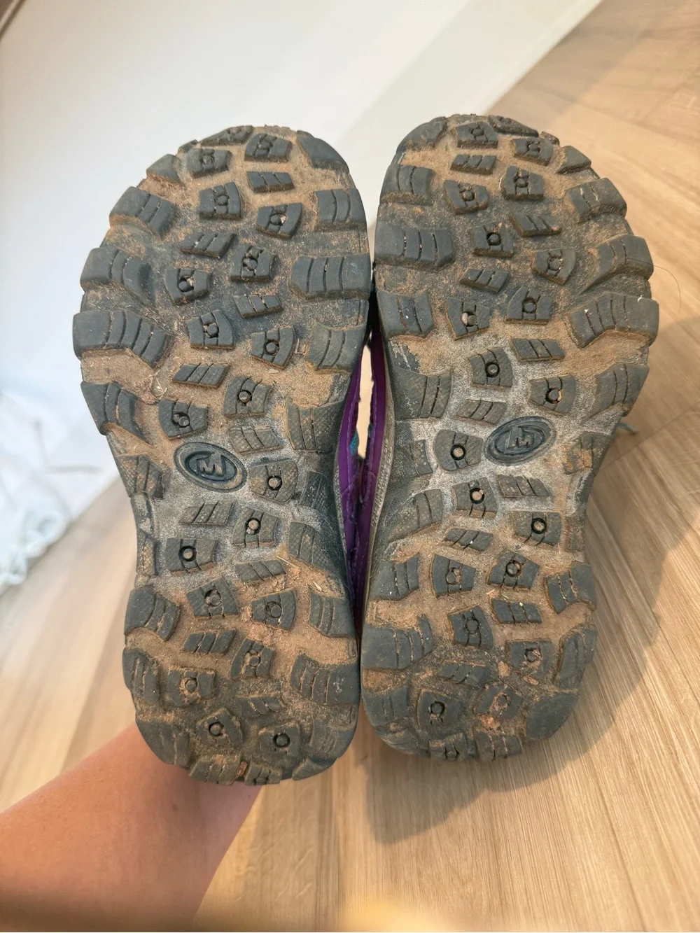 Kids Purple Hiking Boots with Teal Accents